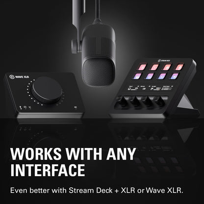 Elgato Wave DX - Dynamic XLR Microphone, Cardioid pattern, Noise Rejection, speech optimised for Podcasting, Streaming, Broadcasting, No Signal Booster Required, works with any Interface, for Mac, PC
