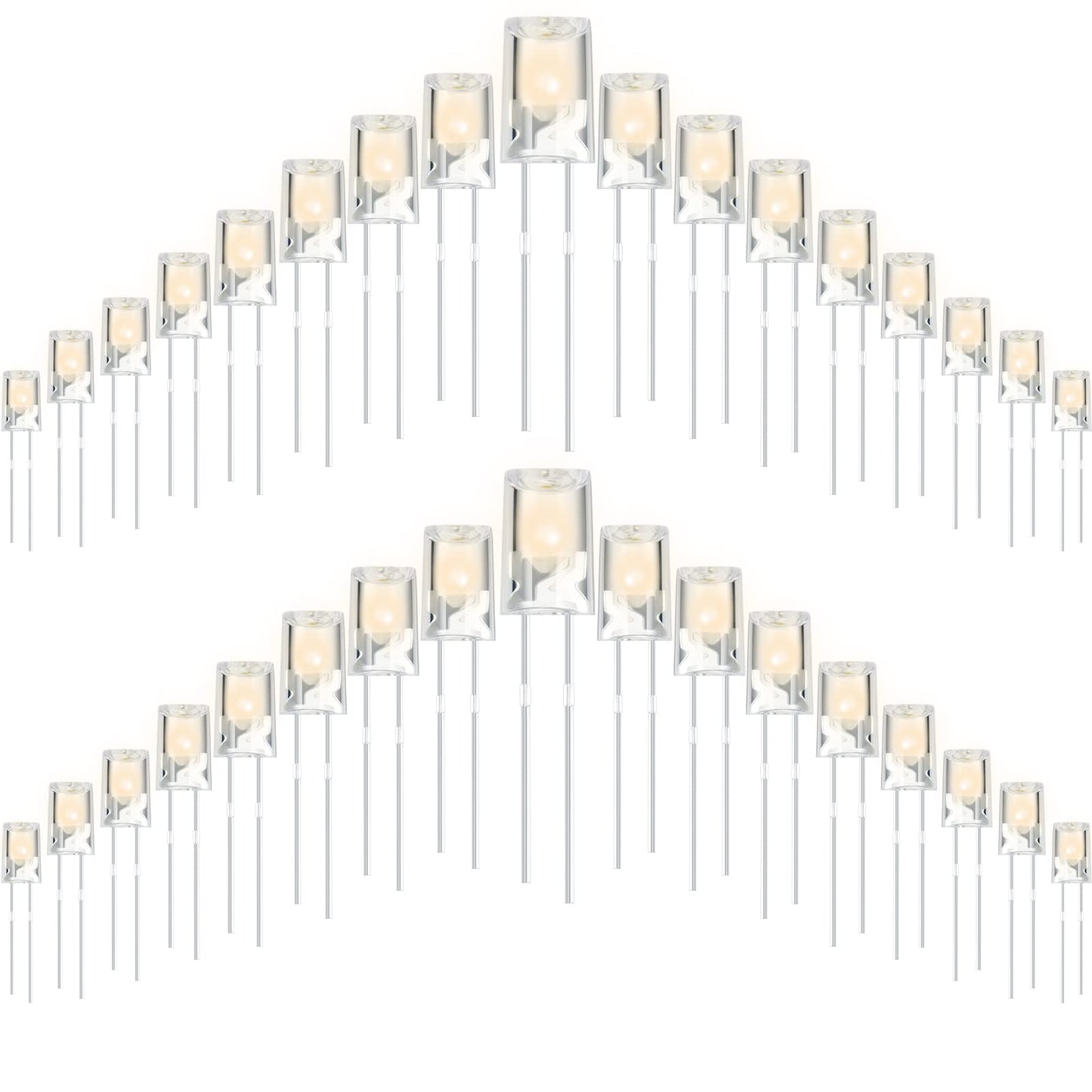 Mudder 180 Pcs Valentine LED 5mm String Light Mini Replacement Bulb Energy Efficient LED Halloween Wire Light Connectable Home Decor for Festival Patio Garden Christmas Wedding Holiday (Warm White)