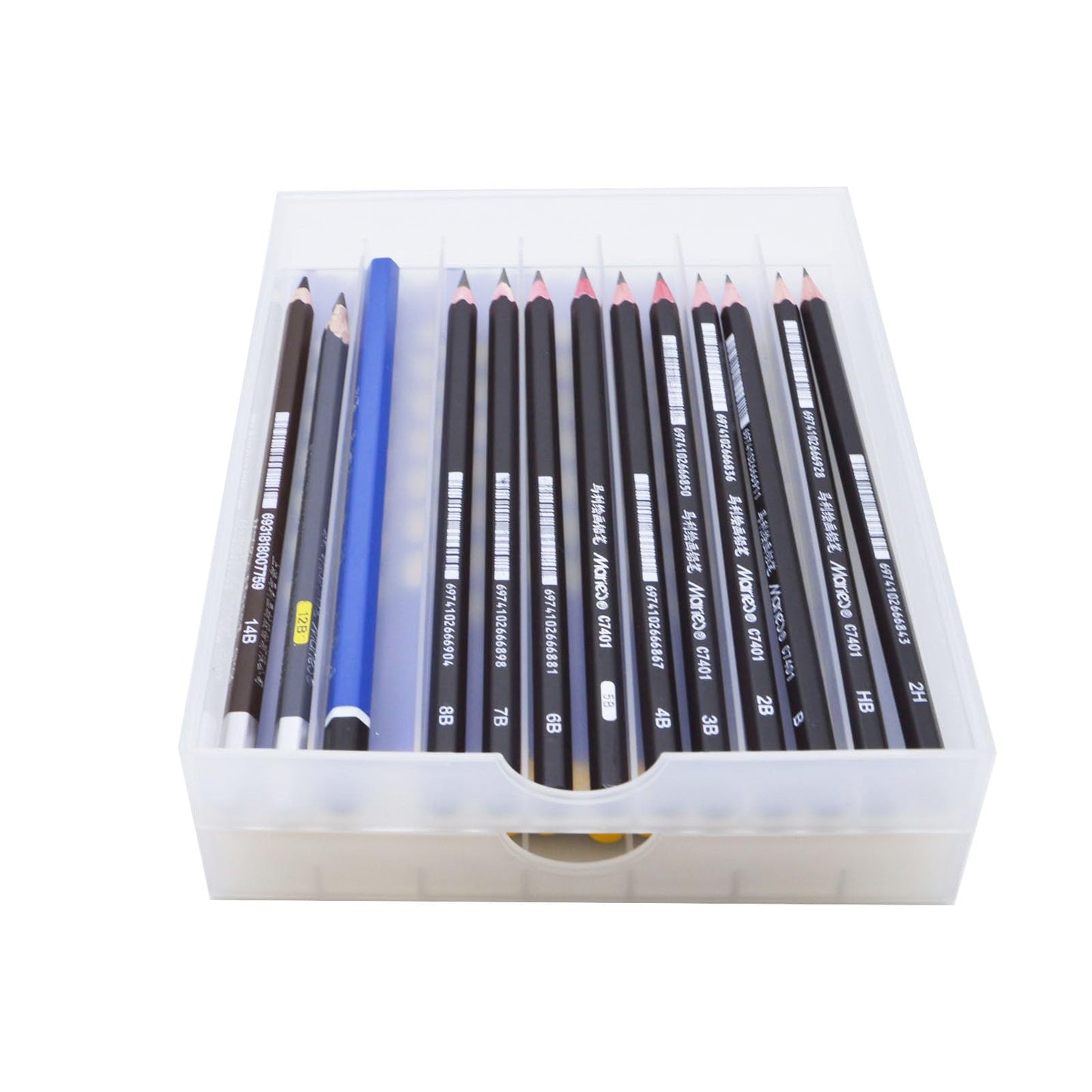 FASTRYF Desk Drawer Organizer, Pen Holder Tray Pen Storage with Fountain Pen, Pencil, Marker, Crayon, Chalk, Nail Art Tools for Office, Craft Room - 2pack