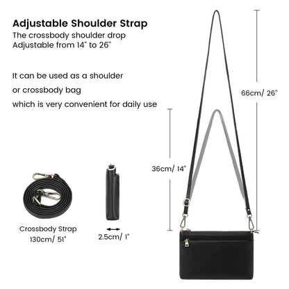 SENDEFN Leather Crossbody Bag for Women Small Clutch Purses Crossbody Shoulder Handbag Wallet Purses RIFD Card Slots