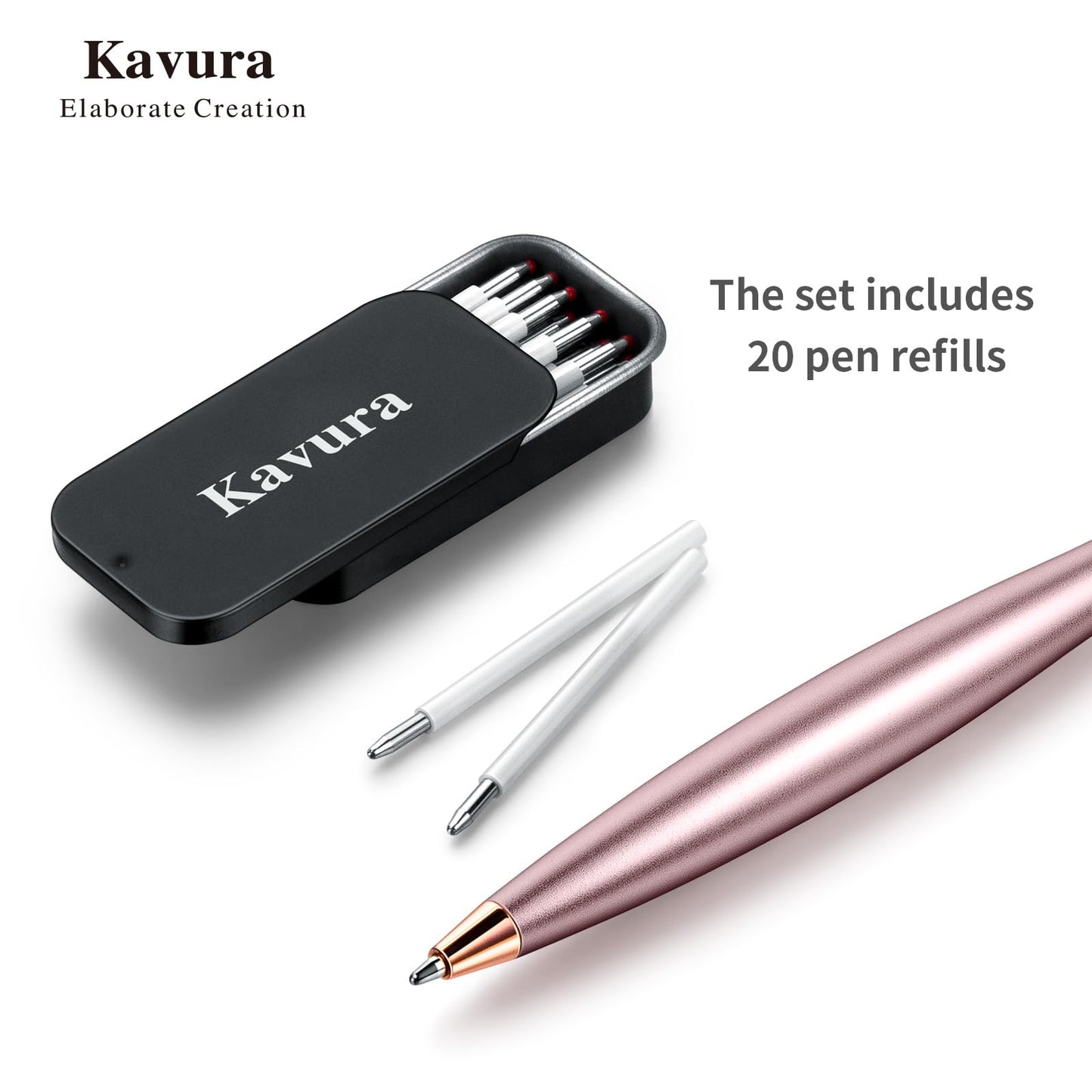 Kavura Pink Metal Gravity Spinner Pen for Women – Aesthetic Balanced Desk Pen with Smooth Rotating Design – Stress Relief Writing Tool with Japanese Precision Finish – Elegant Gift for Her
