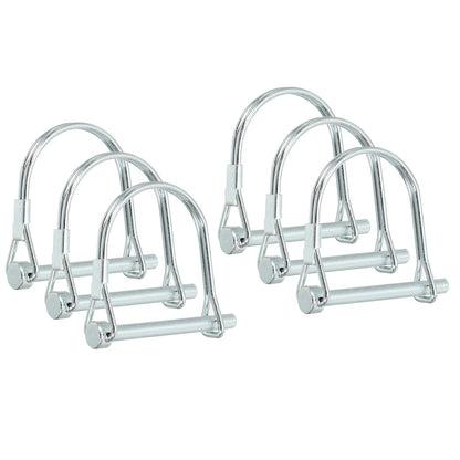 PATIKIL Trailer Coupler Pin 3/16x1-5/8x1.38"(D*L*IW), 6 Pcs Wire Lock Pin Safety Shaft Locking Pin Round Pto Pins for Farm Trailers Lawn Hitches Garden Tractor Kayak Boat (5x40x35mm)