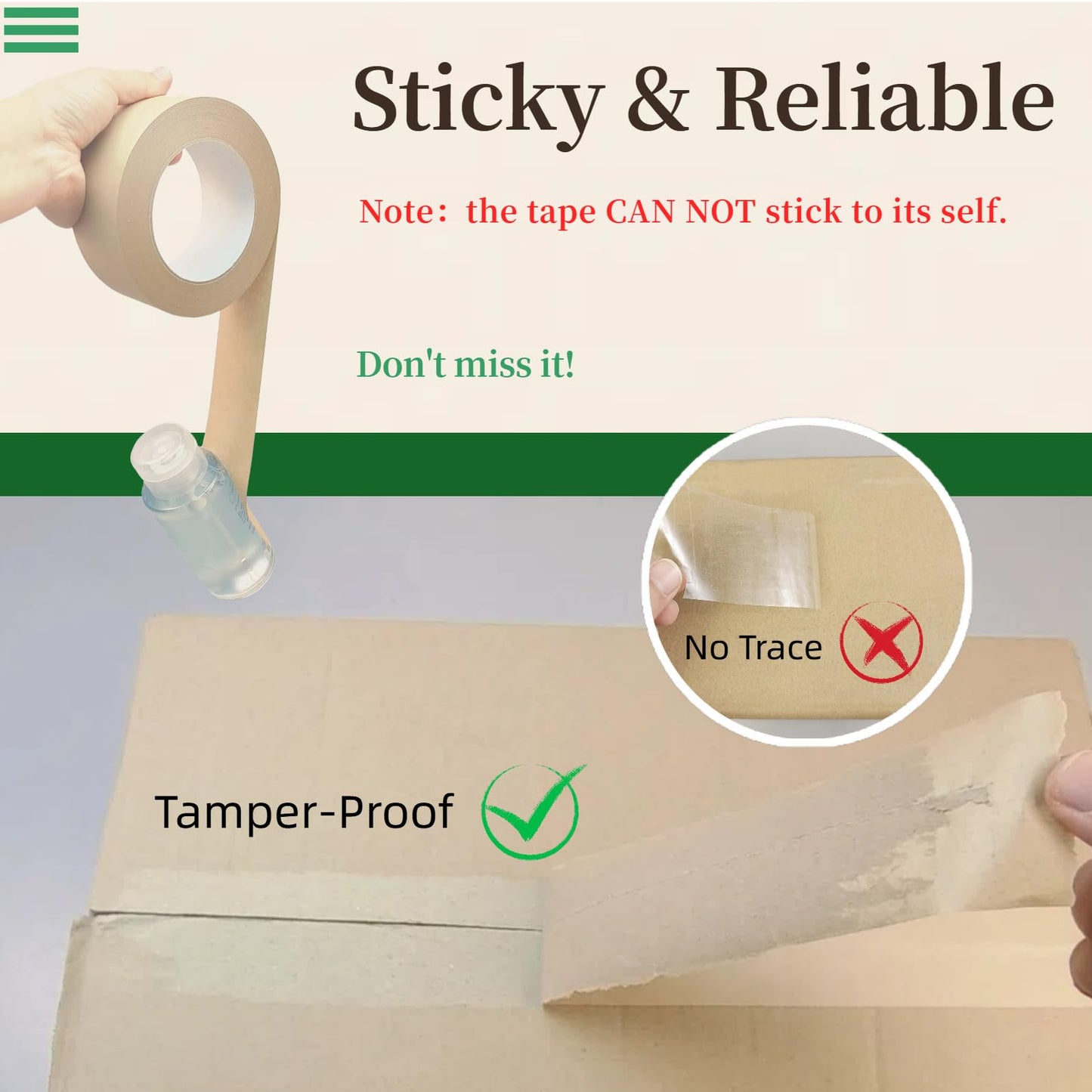 Hijelyn Eco-Friendly Brown Paper Packing Tape 66 Yards x 6 Rolls Recyclable Kraft Packaging Tape for Moving Shipping Mailing, Odorless and Quiet Box & Carton Sealing Packaging Supplies 2 Inch Width