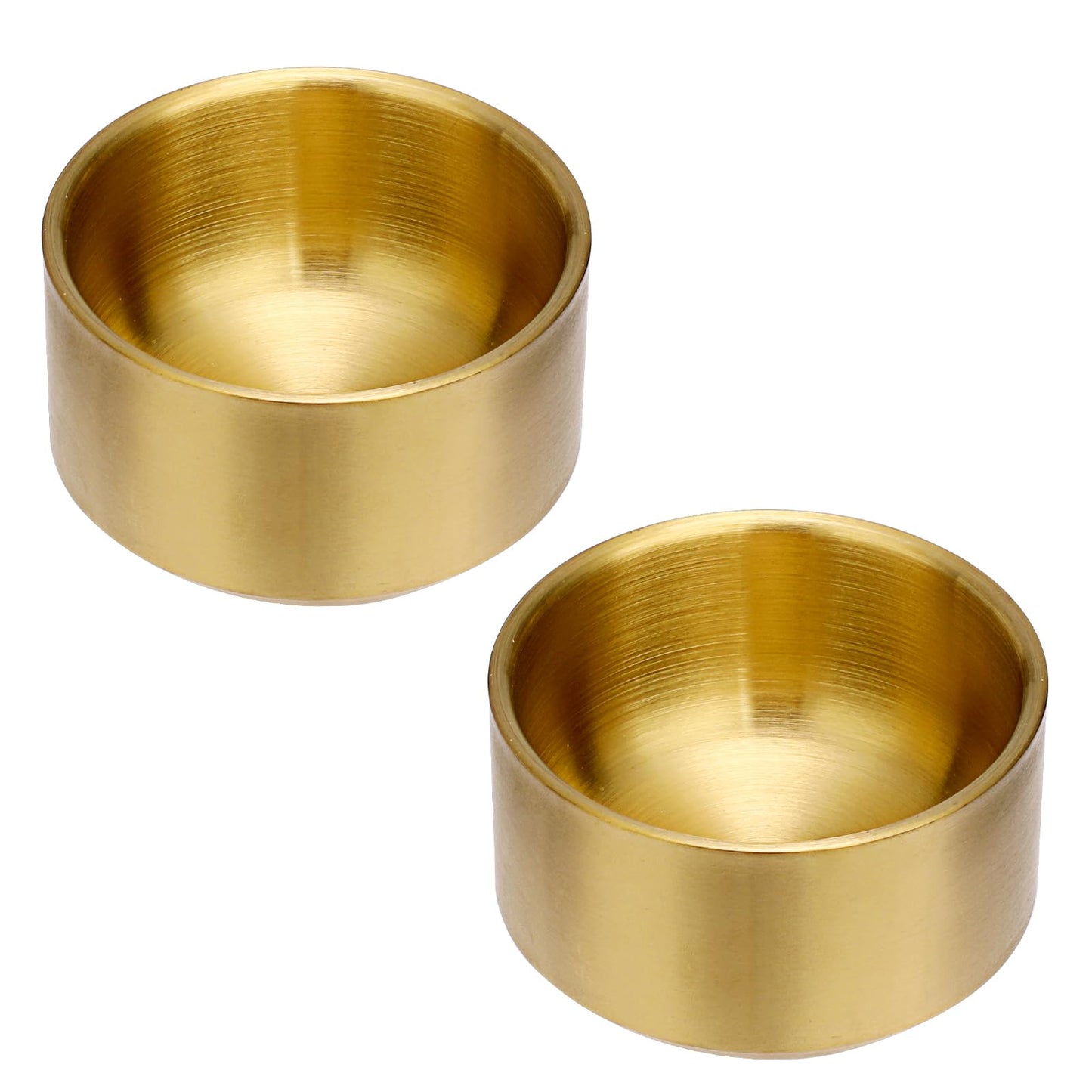 BTSKY 2 Pack Golden Paper Clip Holder, Stackable Paperclip Box Metal Storage Bowl for Office Supply Accessories, Round Small Storage Holder Cute Jewelry Organizer for Office Bathroom Vanity