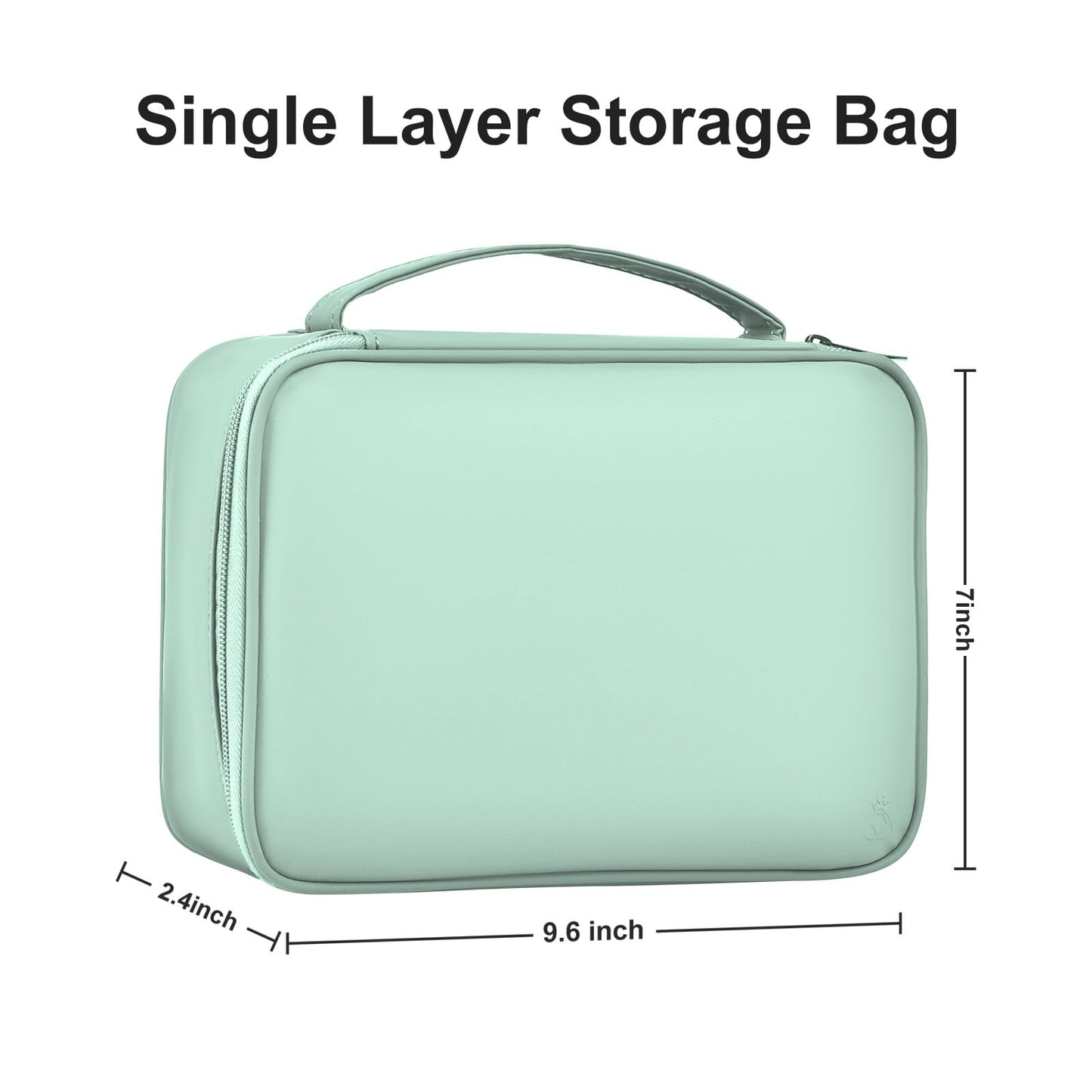 miloocul Large Capacity Electronics Accessories Organizer Travel Case with Adjustable Divider Waterproof Leather Cord Shockproof Tech Organizer Bag(Light Green, Single Layer)
