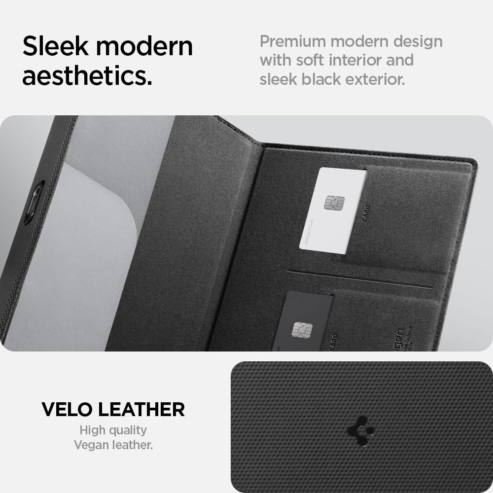 Spigen Hyper-Slim Car Registration and Insurance Card Holder for All Cars [Tesla Model Y Juniper (2025/26) & 3/Y/S/X/Cybertruck] Store Card Keys, ID License Holder, Essential Documents - Black