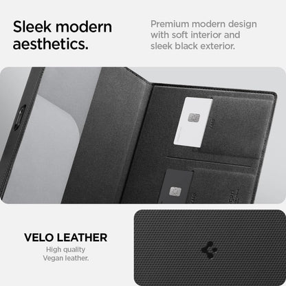 Spigen Hyper-Slim Car Registration and Insurance Card Holder for All Cars [Tesla Model Y Juniper (2025/26) & 3/Y/S/X/Cybertruck] Store Card Keys, ID License Holder, Essential Documents - Black