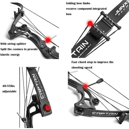 Bowfishing Recurve Bow American Hunting Bows 40-55 Lbs Adjustable Compound Bow Lever Bow IBO 320FPS for Outdoor Hunting Shooting Fishing (Only Green Bow)