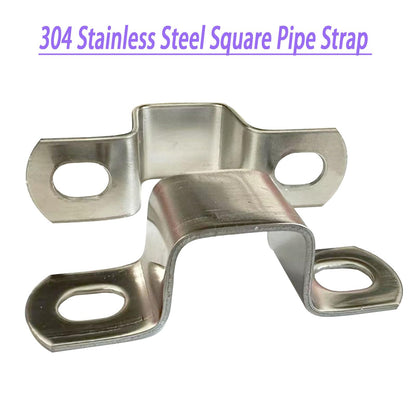 RITUIPIO 5 pcs 50 mm×50 mm Square Pipe Strap 304 Stainless Steel Square Conduit Strap Heavy Duty Tube Strap Clamp for 2"×2" Square Pipe