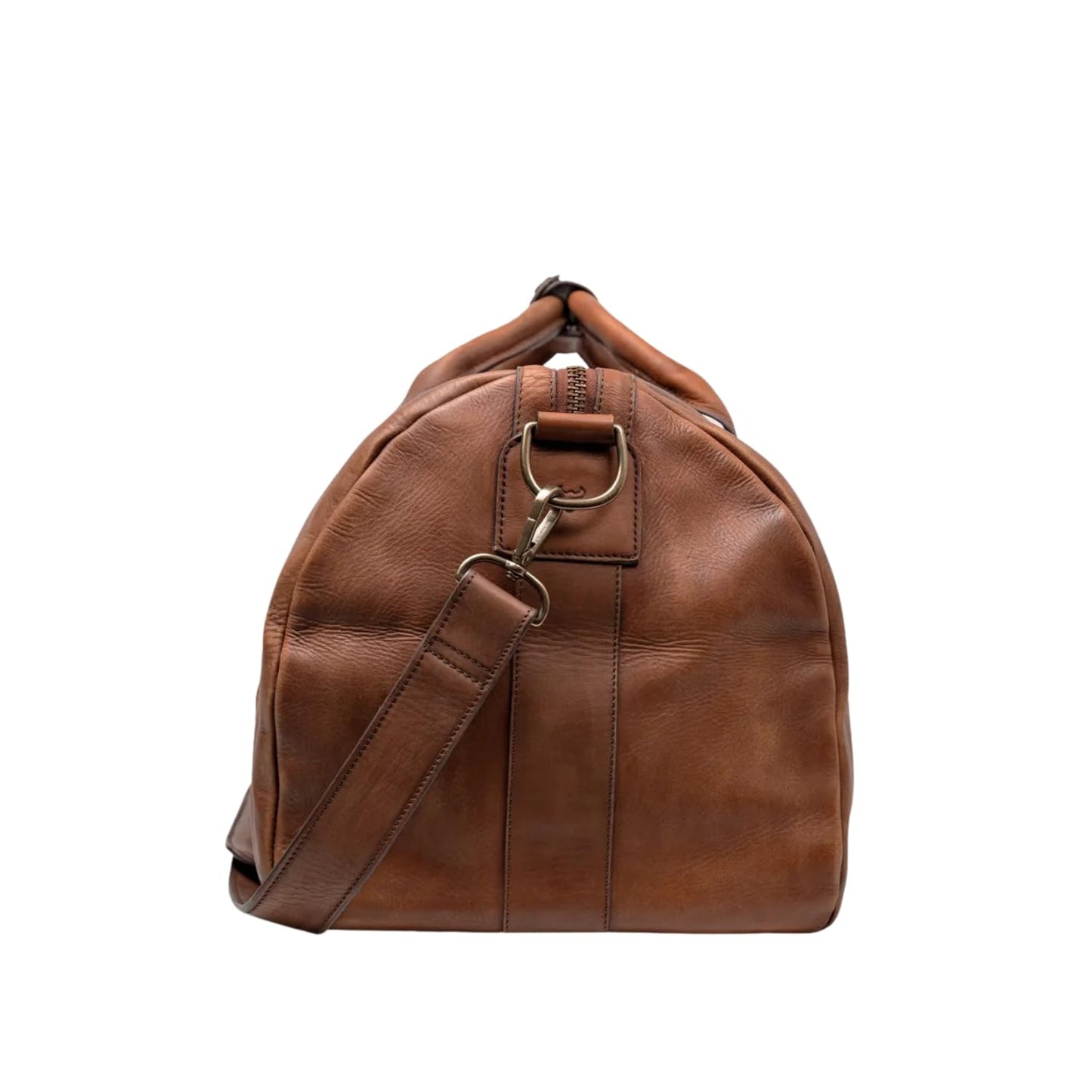 Full Grain Leather Duffle Bag – 25L Travel, Gym & Carry-On Weekender for Men | Handcrafted Overnight Bag with Brass Hardware, Vintage Style