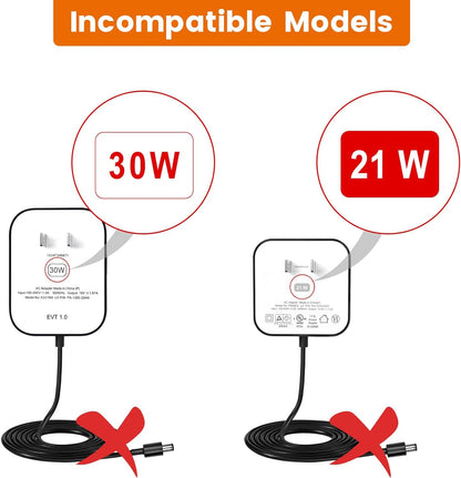 15W Power Adapter Replacement for Echo Pop, Dot 5th Gen, Dot 4th Gen, Dot 3rd Gen, Kids Edition, TV Cube Smart Speakers - Black Charger Cord Plug Long Cable, 5ft