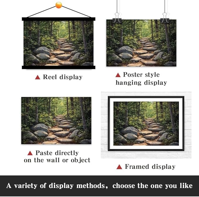 Yesad Nature Wall Art, Forest Path Landscape Wall Decor, Modern Farmhouse Canvas Art Abstract Botanical Canvas Décor Home Decorations for Living Room Bedroom (Unframed,36”x24”, Path)