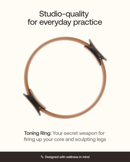 BetterMe Toning Pilates Ring – Magic Circle Pilates Ring for Strength & Flexibility – 15 Inch Fitness Ring for Home Pilates & Yoga Workouts (Mocha)