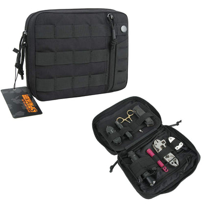 EXCELLENT ELITE SPANKER Molle Admin Pouch Tactical EDC Tool Pouch Military Nylon Holder Modular Utility Organizer Bag(Black)