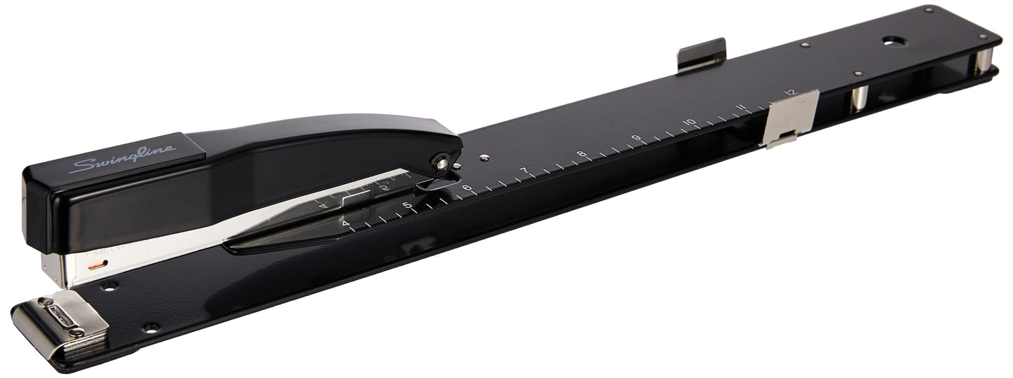 Swingline Long Reach Stapler, 20 Sheet Capacity, Jam Free, 12" Reach, Metal, Black (S7034121P)