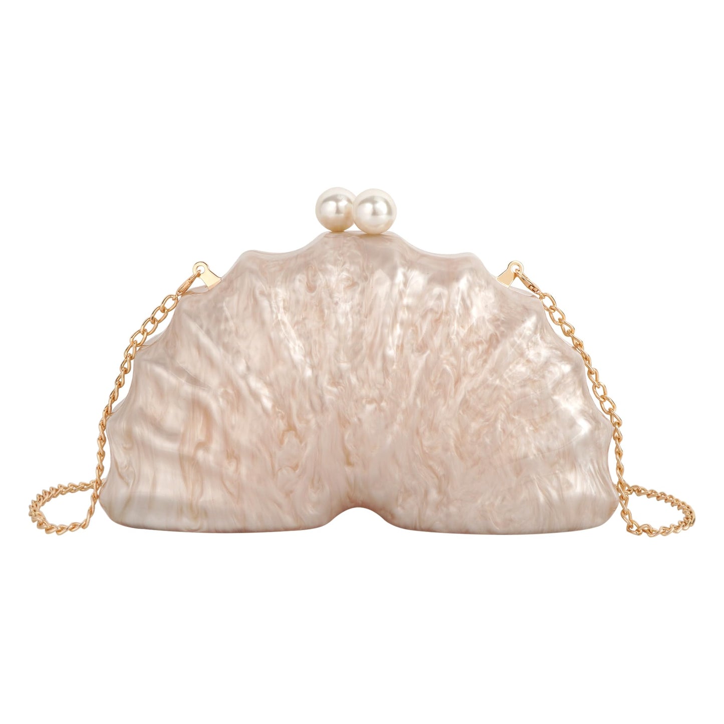 Women Seashell Evening Bag Purse Mermaid Chain Strap Clutch Handbag Shoulder Bag