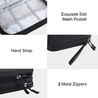 DDgro Travel Accessories Organizer Electronics Pouch for Keeping Certificates Charger/Power Bank/Cables/Mouse/Earphone (Medium, Black)