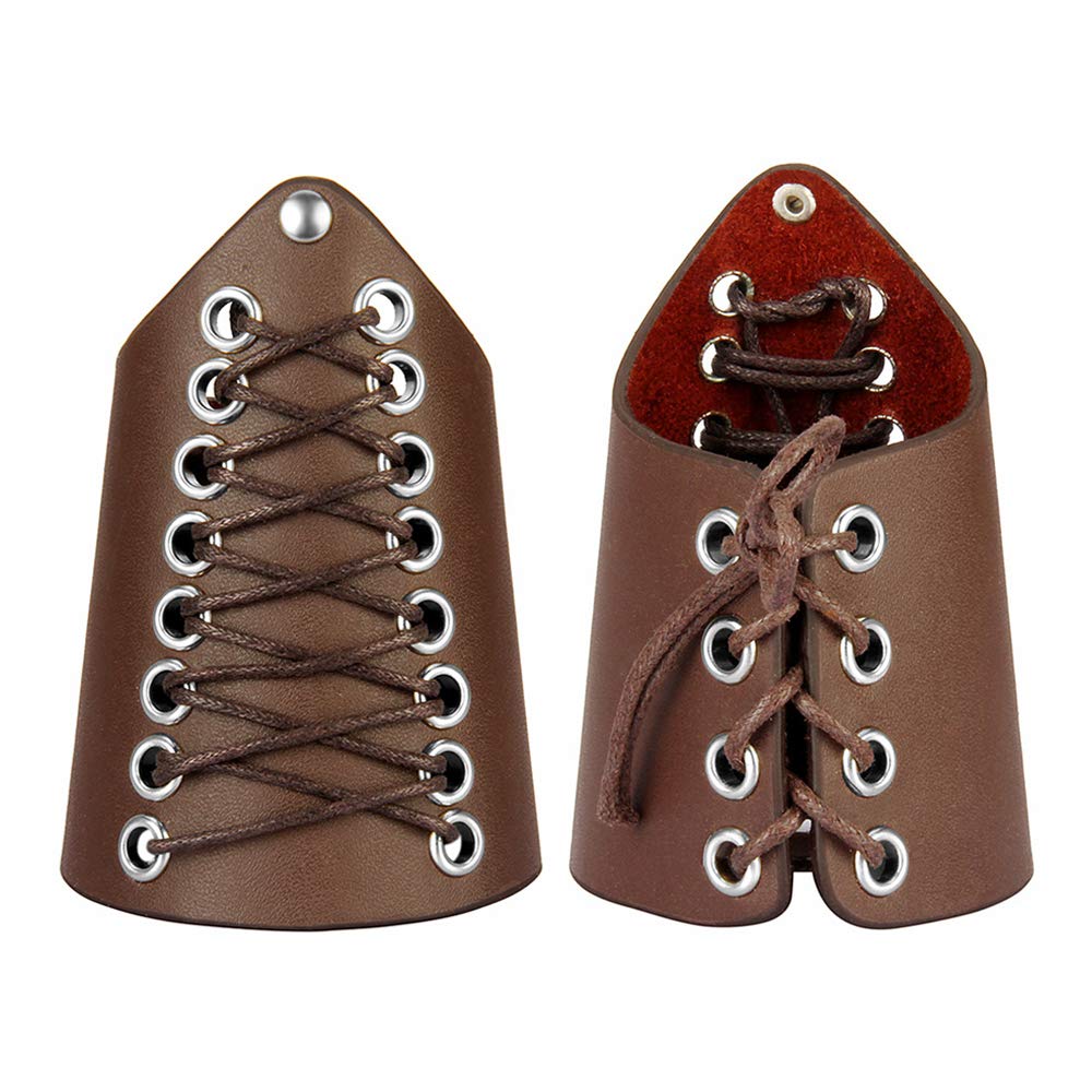 TASBERN Leather Cuff Archery Protective Arm Guards Bracers Medieval Armor Vikings Gauntlet Wristband for Men Women (2pcs Pack)