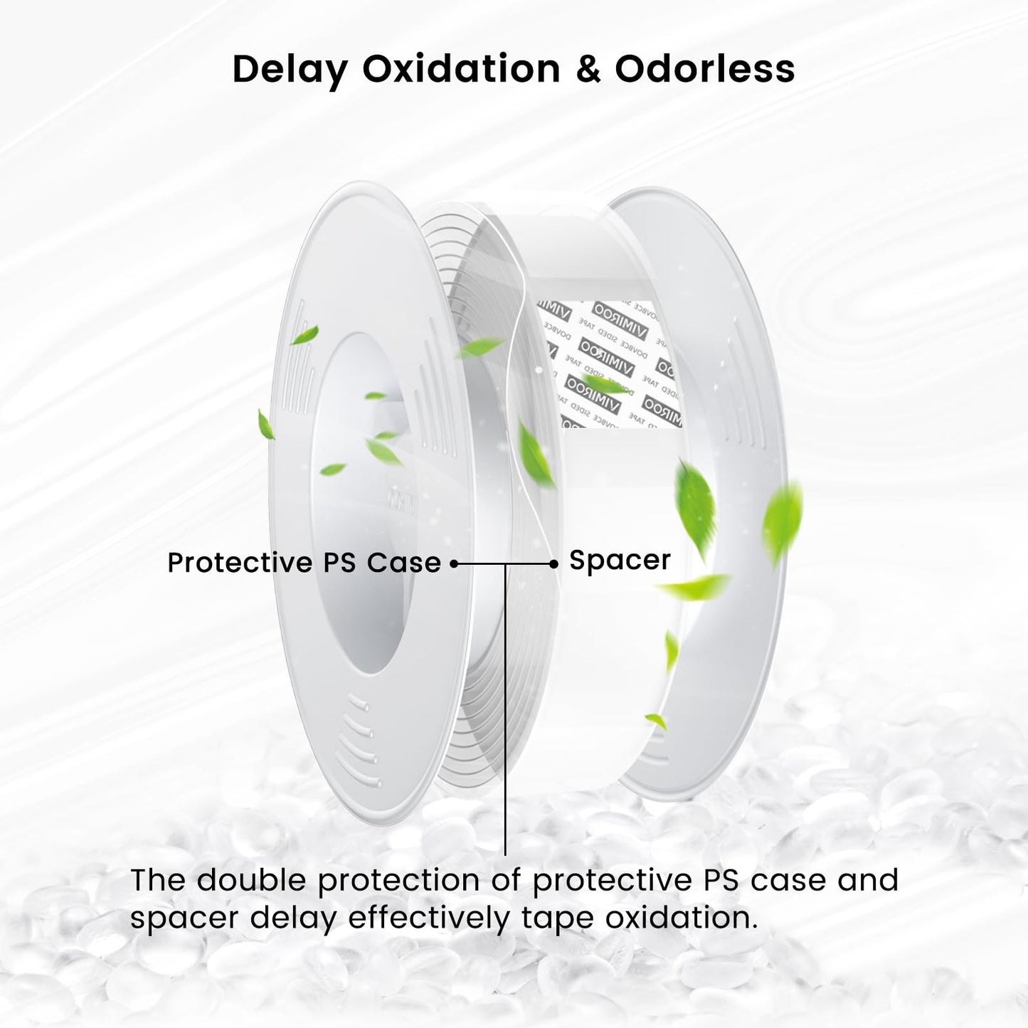 vimiroo Double Sided Tape Heavy Duty Removable 9.85FT, Extra Large Nano Transparent Adhesive Tape, Clear Mounting Tape, Adhesive Strips for Picture Hanging, Wall, Poster, Carpet