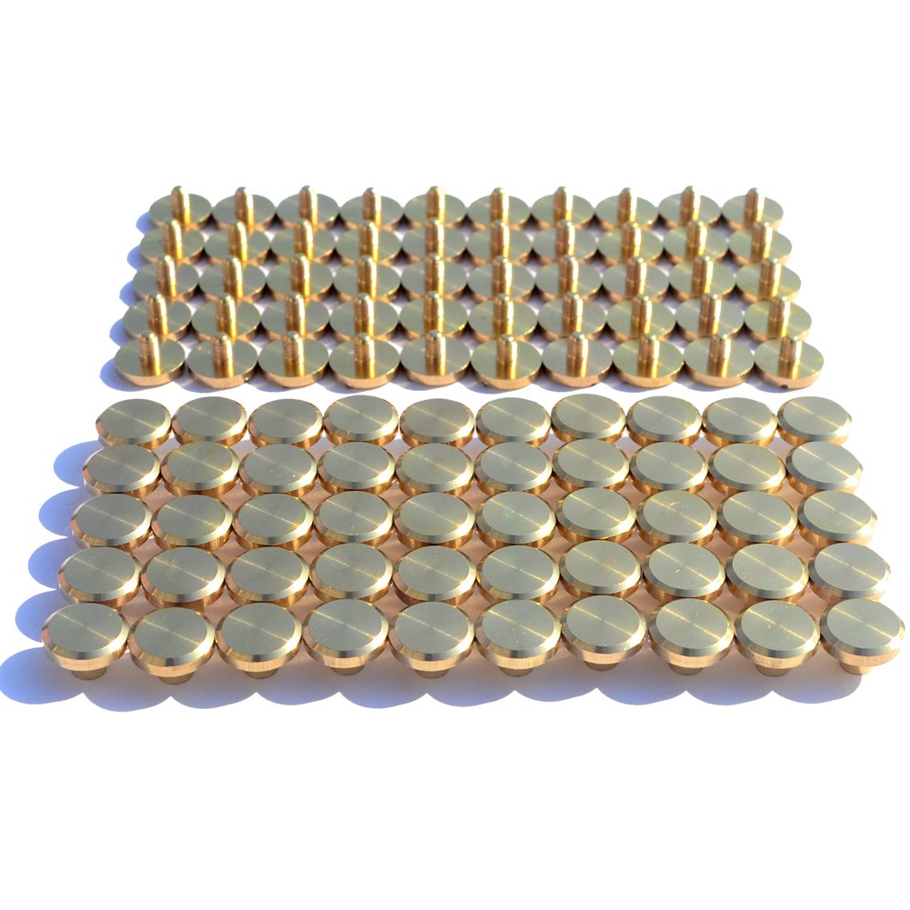 DGOL 50 Pairs Brass Backscrews Golden Leather Fasteners Sturdy Binding Rivets Belt Strap Collar Back Screws PU Studs Length (0.158 inch (4mm))