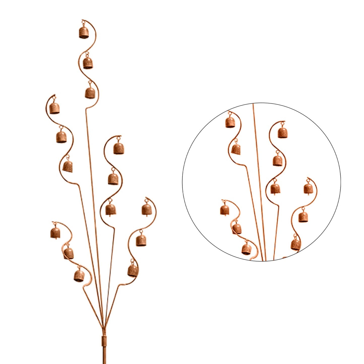 Happy Gardens Decorative Garden Stake | Spiral Tree with Bells [Bronze] | Garden Decor & Yard Art