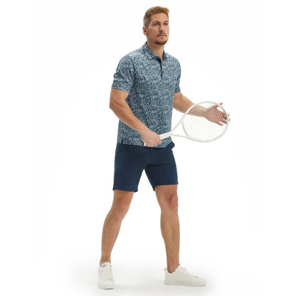 M MAELREG Polo Shirts for Men Quick Dry Fit Short Sleeve Performance Moisture Wicking Print Men’s Golf Shirts