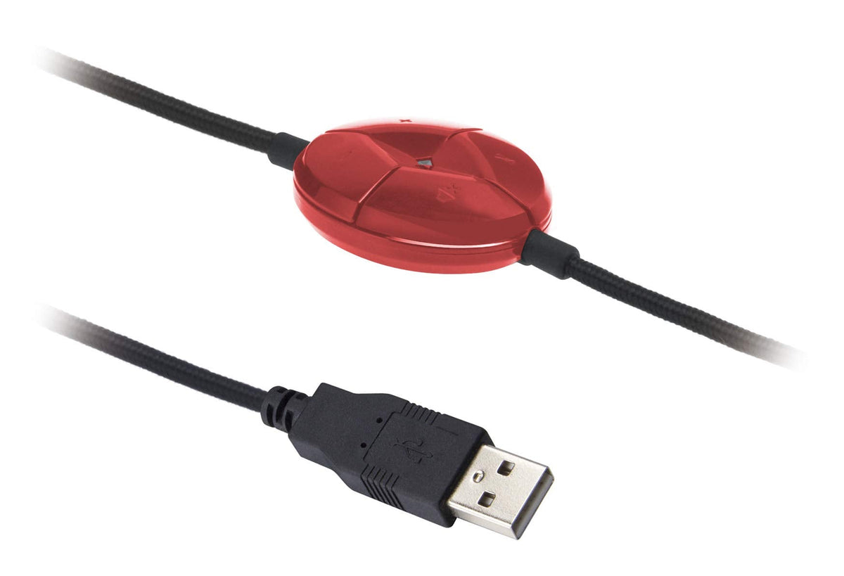 Amazon Basics USB Pro Gaming Headset with Microphone for PC, Red