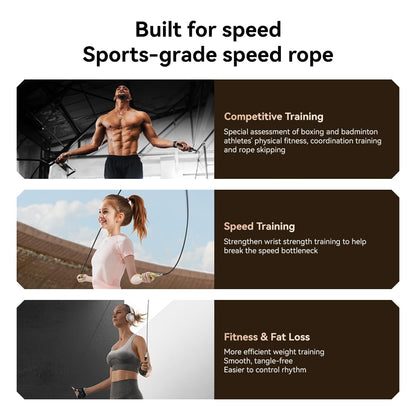 JOINROPE Weighted Jump Rope,Dual Bearing Smooth Rotation Speed Jump Rope, One-Button Push Adjustable Length for Men Women, Workout with Metal Handles for Fitness, Home Exercise & Slim Body (Pink)
