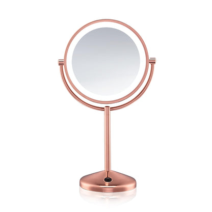 Conair Lighted Makeup Mirror, LED Vanity Mirror, 1X/8X Magnifying Mirror, Battery Operated in Brushed Nickel