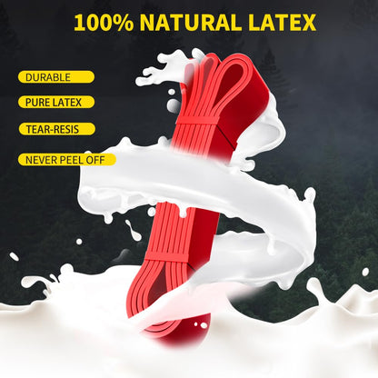 ROSAPOAR Resistance Band Pull up Band Fitness Exercise Bands Natural Latex for Workout Body Stretch Powerlifting Band Fitness Sport Training at Home/The Gym - Red