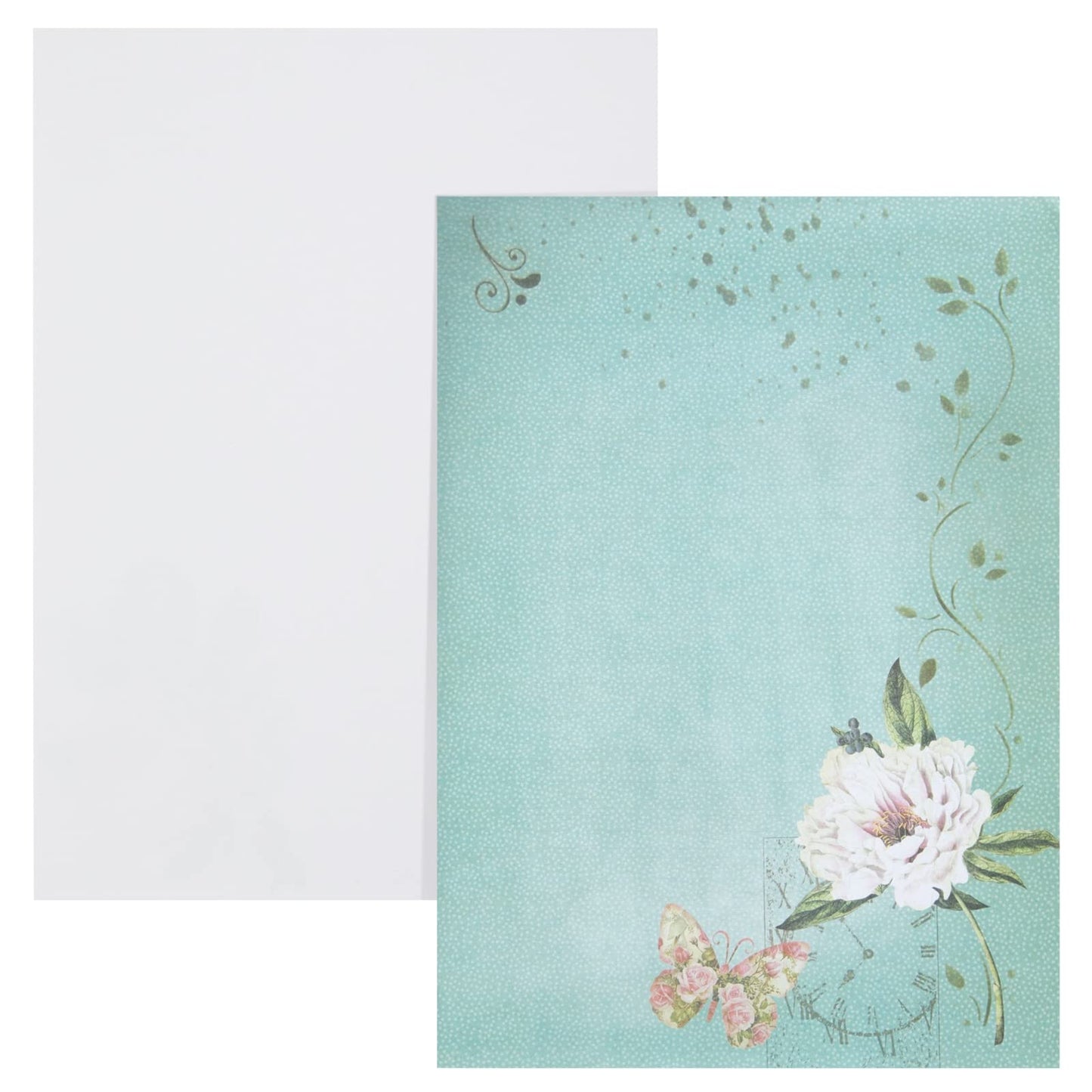 Paper Junkie Stationery Set - 7.25 x 10.2 In, Gold, 60 Sheets & 30 Envelopes - Letter Paper & Envelopes - Vintage Paper Designs