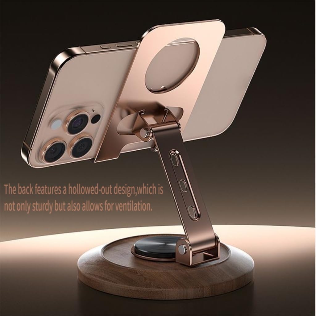 ZYEUNAGNB Adjustable Cell Phone Stand,360 Rotating Foldable Desktop Cellphone Stand with Anti-Slip Base Portable Phone Holder for iPhone 17 16 15 14 13 Pro Max, All Smart Phones, iPad