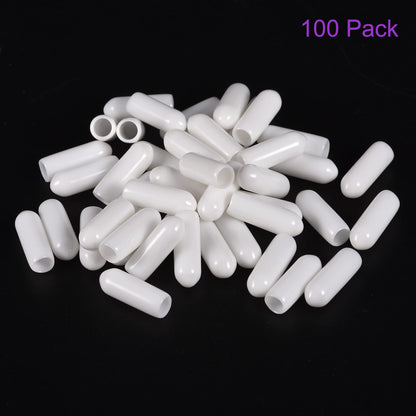 DMiotech 100 Pack 1/8" ID White Screw Thread Protectors Rubber End Caps Bolt Covers for Screw Bolt Furniture Pipe