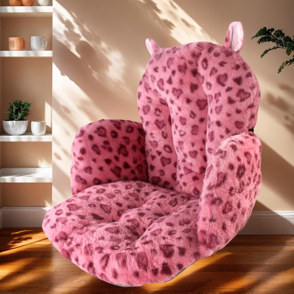 DOBUONO Comfy Office Chair Cushion: 17.5" L x 17.5" W x 18" H Cute Seat Cushion Kawaii Cushion for Gaming Chair with Backrest Non-Slip Floor Seating for Adults and Pets Pink Stuff for Room Decor