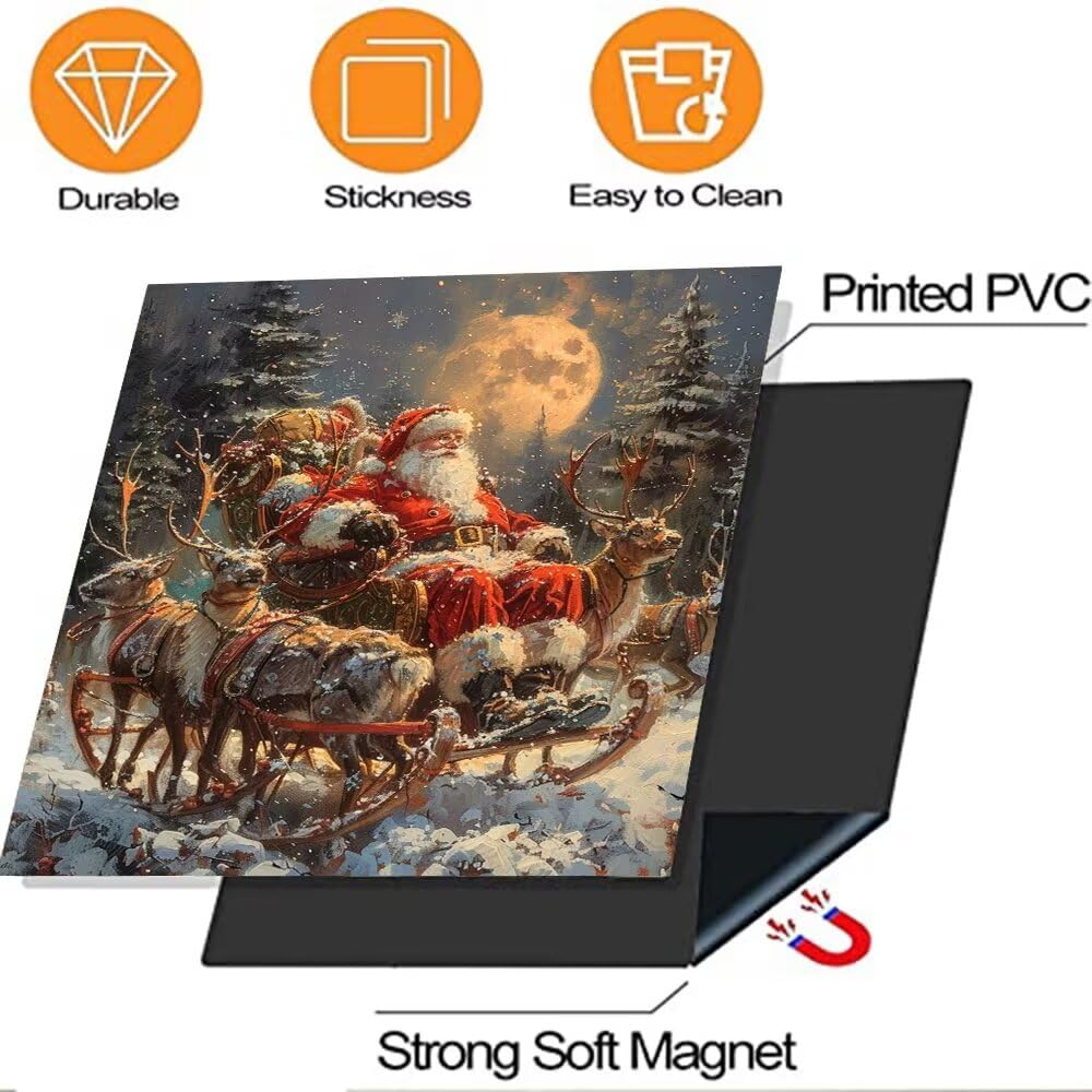 Generic Santa Claus Refrigerator Door Decal Christmas Dishwasher Cover Winter Refrigerator Magnet Cover Decal Home Decor Vinyl Magnet Appliance Sticker 23x26 Inch Magnetic