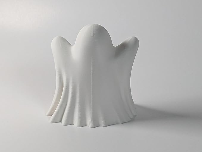 Light Up Ghost Decoration – LED Tea Light Halloween Decor – Cute Spooky Accent for Home, Mantel, Party & Table Centerpiece – Eco-Friendly PLA