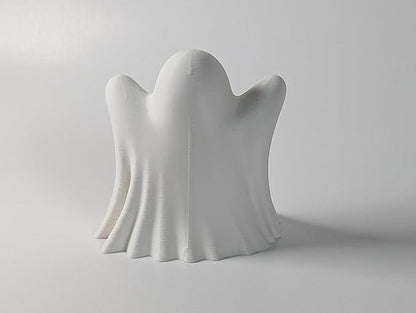 Light Up Ghost Decoration – LED Tea Light Halloween Decor – Cute Spooky Accent for Home, Mantel, Party & Table Centerpiece – Eco-Friendly PLA