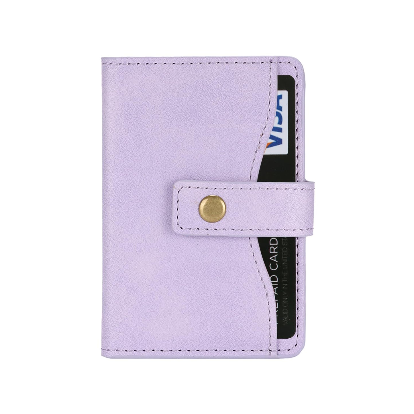 YNlinuofg Ultra-Thin Magnetic Wallet Card Holder for iPhone and All MagSafe Protective Cases，Premium PU leather, powerful magnetic closure, stand function, 6 card slots (Purple)