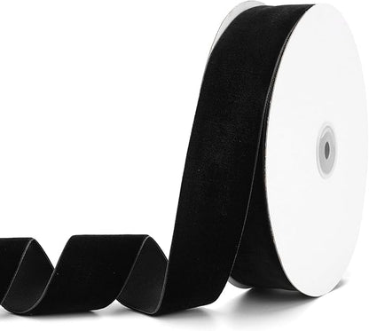 Black Velvet Ribbon 1-1/2" x 20Yd,Great for Gift Wrapping,Hair Bows Making, Wreaths,Wedding and Christmas Party Decoration(Black 1-1/2")