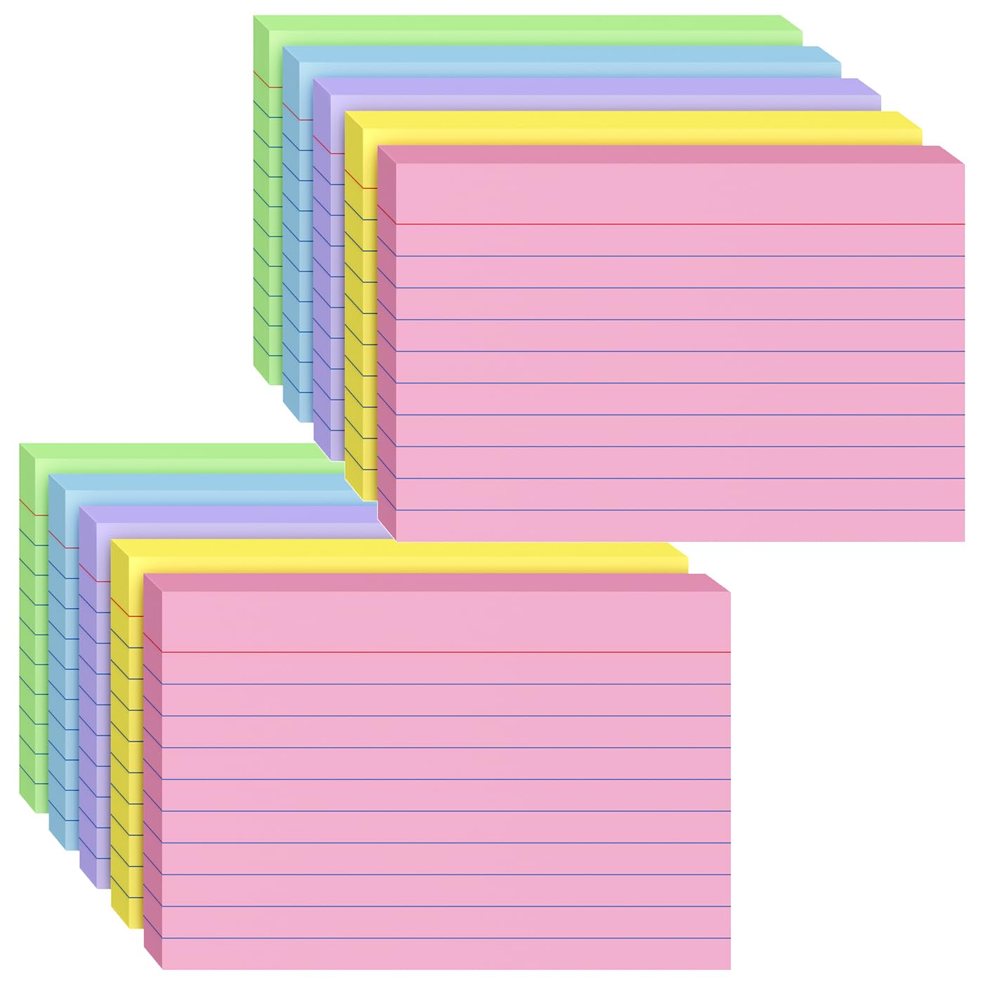 Index Cards 4x6, 400 Sheets, Ruled Color Flash Cards for Effective Studying and Note-Taking, Premium Note Cards, Essential School Supplies for College & Office, Home Organization & Study Supplies