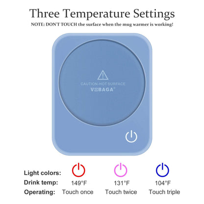 VOBAGA Mug Warmer Set, Coffee Warmer for Desk with 11oz Ceramic Mug, Auto Shut Off & 3-Temp Settings, Smart Coffee Cup Warmer, Home Office Essentials Coffee Set