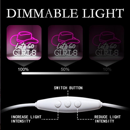 Lucunstar I'M Literally Just A Girl Neon Sign,Pink Led Sign,Led Neon Light for Wall Decor,Light Up Sign for Bedroom,Dimmable Switch USB Connectivity Neon Signs for Girlsroom Decor,Party Light