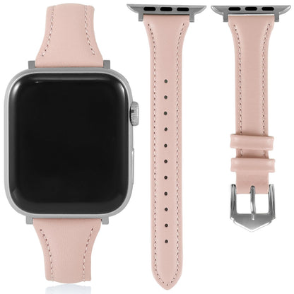 Slim Soft Genuine Leather Bands Compatible with Apple Watch Band 38mm 40mm 41mm 42mm for Women, Dressy Durable Leather Replacement Strap for iWatch SE1/2/3 11 10 9 8 7 6 5 4 3 2 1