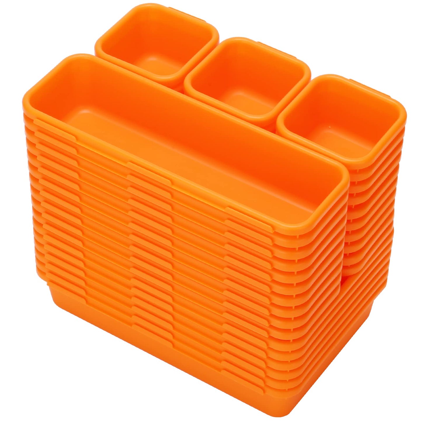 42 Pack Tool Box Organizer Tool Tray Dividers, Rolling Tool Chest Cart Cabinet Workbench Desk Drawer Organization and Storage for Hardware, Parts, Screws, Nuts, Small Tools Organization(Orange)