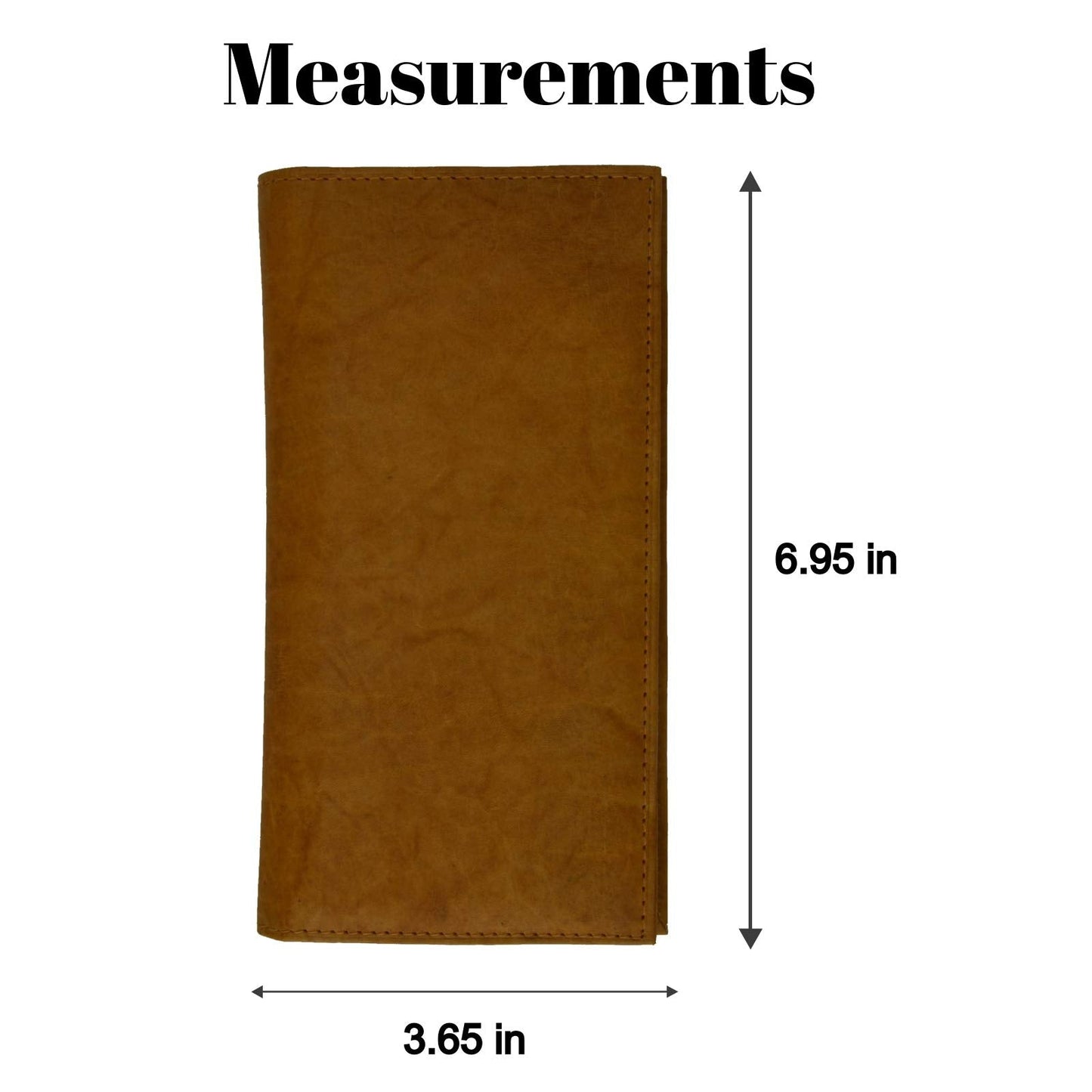 MARSHAL Genuine Leather Checkbook Cover Wallet Organizer with Credit Card Holder (Tan)