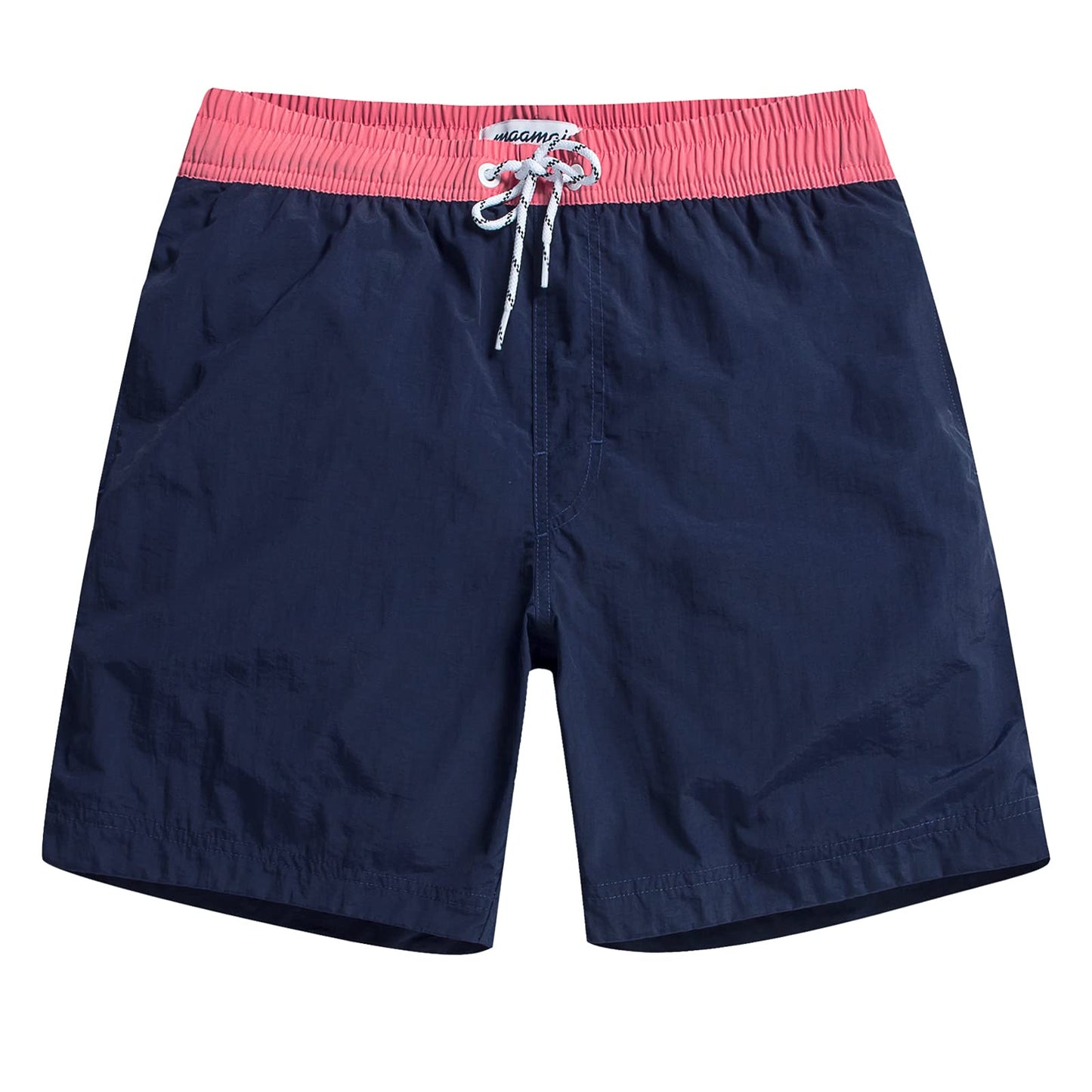MaaMgic Mens Quick Dry Solid Swim Trunks with Mesh Lining Swimwear Bathing Suits,Navy-glm007,Medium