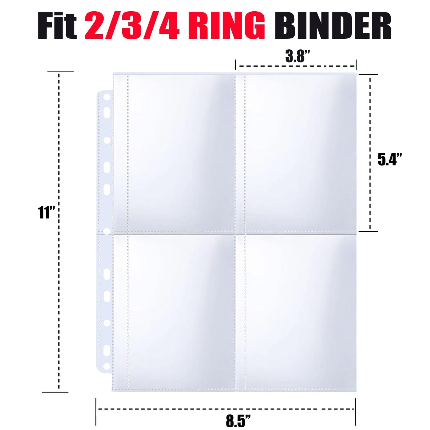 60 Pack 240 Pockets Seed Packet Sleeves, Garden Seed Storage Organizer Pages for 3 Ring Binder, Slot Size 3.5"x 5", Sleeves for Seed Protector Holder Container, Postcards Photos Cards