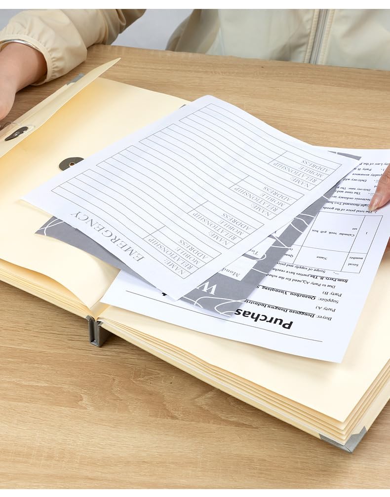 The Life Book Document Organizer - Binder for Important Documents, Document Organizer Foliofor Bills Checks Birth Certificates etc (Blue)