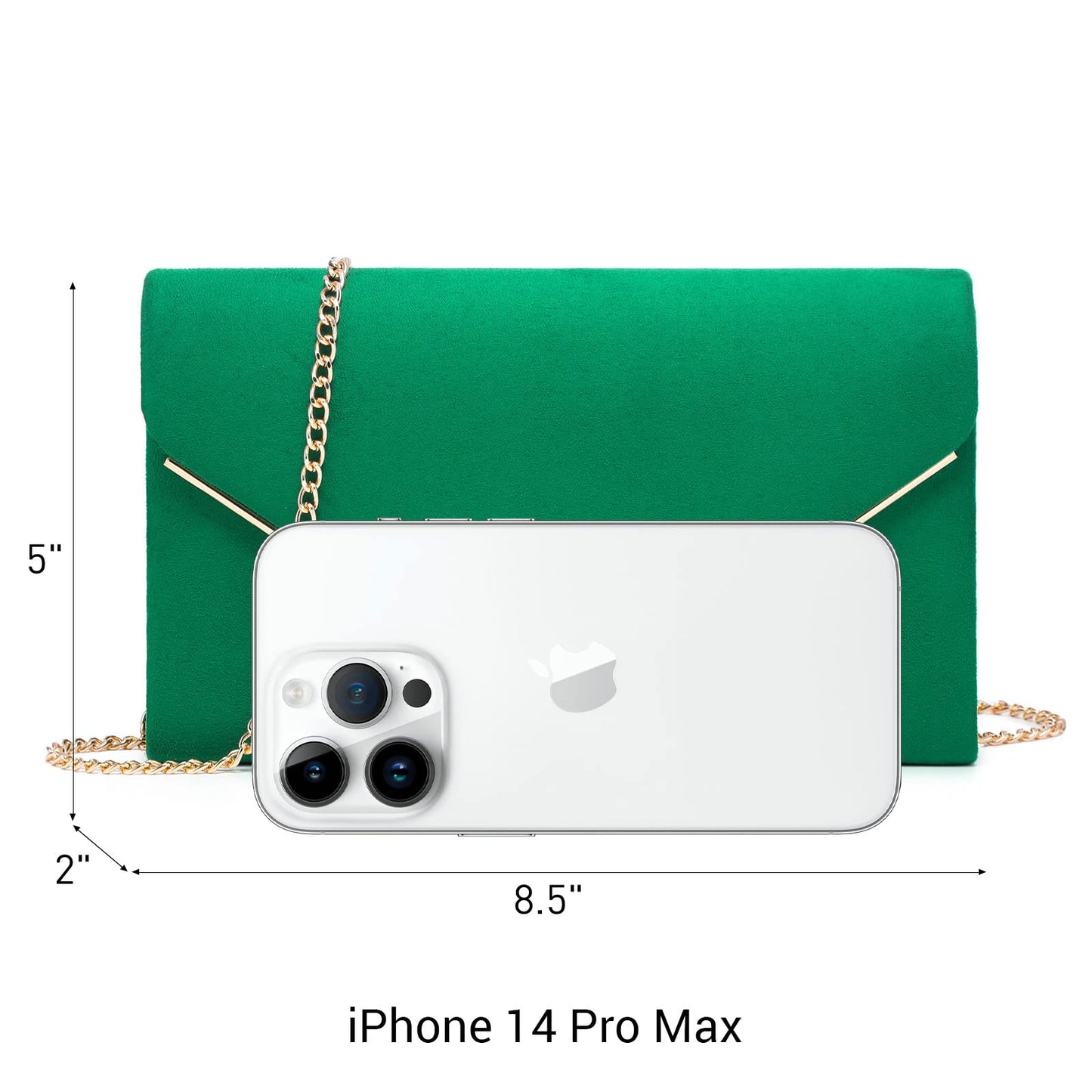 Dasein Women's Evening Clutch Bags Formal Party Clutches Wedding Purses Cocktail Prom Clutches (1-(Gold Hardware) Dark Green)