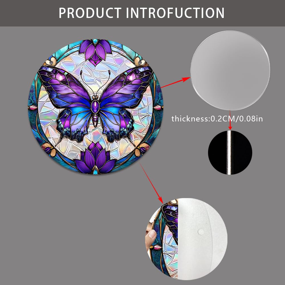 zhuoyaju Acrylic Suncatcher Window Hanging, Butterfly Sun Catcher Rainbow Indoor Window Decoration for Living Room Bedroom Summer Home Balcony Ornaments, 7.87 inches